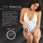 FAUSTINA Pro IPL hair removal device being used on the bikini and thigh area with glide mode