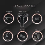 FAUSTINA HR IPL box contents including hair removal lamp, device, goggles, pouch, swabs and power adaptor