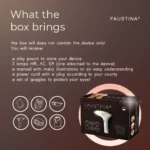 FAUSTINA 3IN1 IPL box contents including device, treatment lamps, goggles, pouch and power adaptor